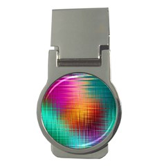 Colourful Weave Background Money Clips (round)  by Simbadda