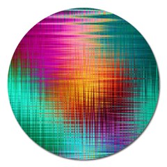 Colourful Weave Background Magnet 5  (round)