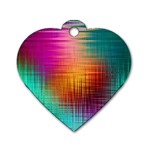 Colourful Weave Background Dog Tag Heart (One Side) Front