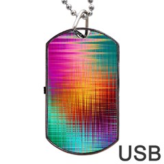 Colourful Weave Background Dog Tag Usb Flash (one Side) by Simbadda