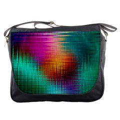 Colourful Weave Background Messenger Bags by Simbadda