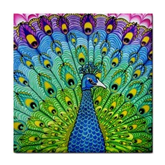 Peacock Bird Animation Tile Coasters by Simbadda