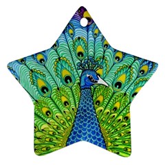 Peacock Bird Animation Ornament (star) by Simbadda