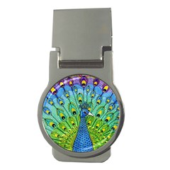 Peacock Bird Animation Money Clips (round)  by Simbadda