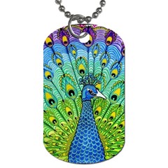 Peacock Bird Animation Dog Tag (two Sides) by Simbadda