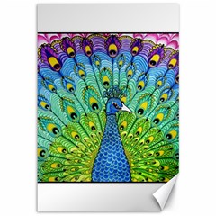 Peacock Bird Animation Canvas 12  X 18   by Simbadda