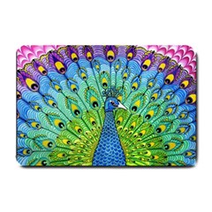 Peacock Bird Animation Small Doormat  by Simbadda