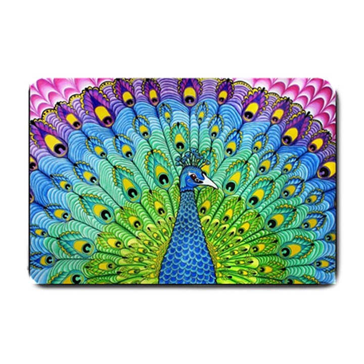 Peacock Bird Animation Small Doormat 