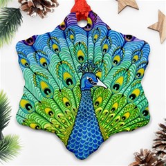 Peacock Bird Animation Ornament (snowflake) by Simbadda