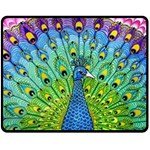 Peacock Bird Animation Double Sided Fleece Blanket (Medium)  58.8 x47.4  Blanket Front