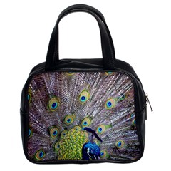 Peacock Bird Feathers Classic Handbags (2 Sides) by Simbadda