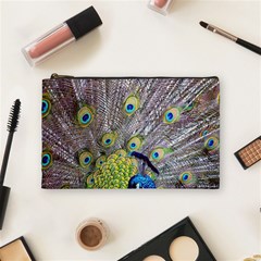 Peacock Bird Feathers Cosmetic Bag (medium)  by Simbadda