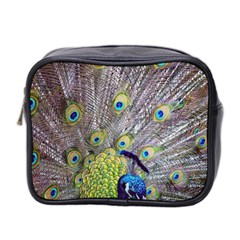 Peacock Bird Feathers Mini Toiletries Bag 2-side by Simbadda