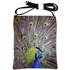 Peacock Bird Feathers Shoulder Sling Bags by Simbadda