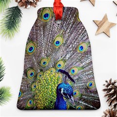 Peacock Bird Feathers Bell Ornament (two Sides)