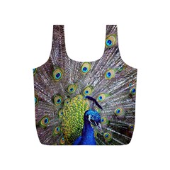 Peacock Bird Feathers Full Print Recycle Bags (s)  by Simbadda