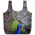 Peacock Bird Feathers Full Print Recycle Bags (L)  Front