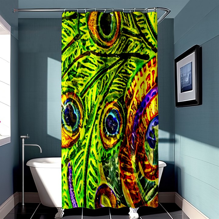 Peacock Feathers Shower Curtain 36  x 72  (Stall) 