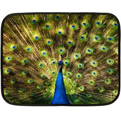 Peacock Bird Fleece Blanket (mini) by Simbadda