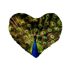 Peacock Bird Standard 16  Premium Heart Shape Cushions