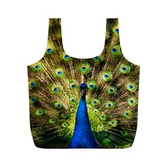 Peacock Bird Full Print Recycle Bags (m)  by Simbadda