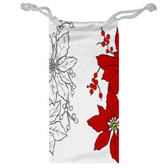 Poinsettia Flower Coloring Page Jewelry Bag by Simbadda