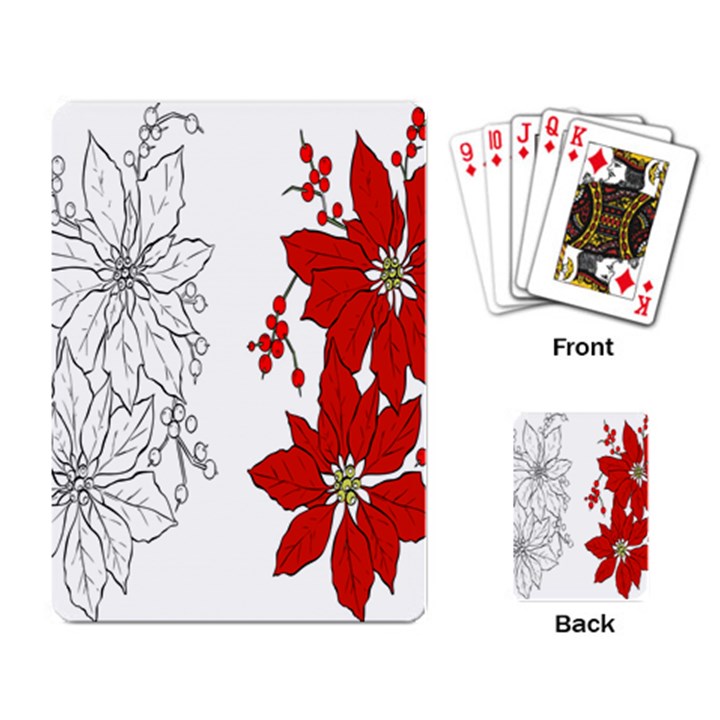 Poinsettia Flower Coloring Page Playing Card