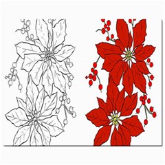 Poinsettia Flower Coloring Page Mini Button Earrings by Simbadda