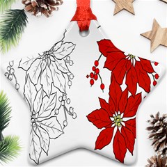 Poinsettia Flower Coloring Page Star Ornament (two Sides)