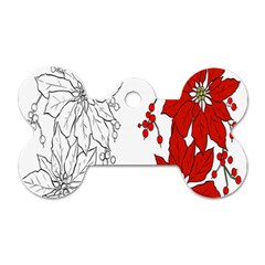 Poinsettia Flower Coloring Page Dog Tag Bone (two Sides)