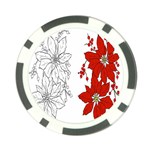 Poinsettia Flower Coloring Page Poker Chip Card Guard Front