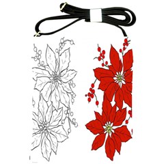 Poinsettia Flower Coloring Page Shoulder Sling Bags by Simbadda