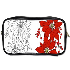 Poinsettia Flower Coloring Page Toiletries Bags by Simbadda