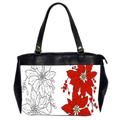 Poinsettia Flower Coloring Page Office Handbags (2 Sides)  by Simbadda