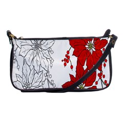 Poinsettia Flower Coloring Page Shoulder Clutch Bags by Simbadda