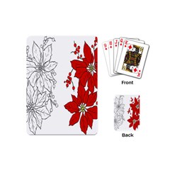 Poinsettia Flower Coloring Page Playing Cards (mini)  by Simbadda