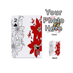 Poinsettia Flower Coloring Page Playing Cards 54 (mini)  by Simbadda