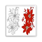 Poinsettia Flower Coloring Page Memory Card Reader (Square)  Front