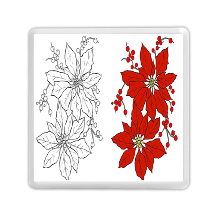 Poinsettia Flower Coloring Page Memory Card Reader (Square) 