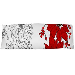 Poinsettia Flower Coloring Page Body Pillow Case (dakimakura) by Simbadda