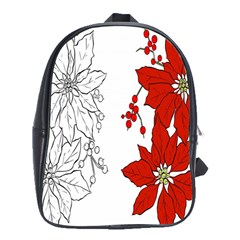 Poinsettia Flower Coloring Page School Bags (xl)  by Simbadda