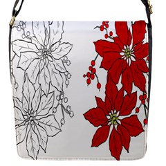 Poinsettia Flower Coloring Page Flap Messenger Bag (s) by Simbadda