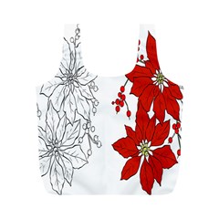 Poinsettia Flower Coloring Page Full Print Recycle Bags (m)  by Simbadda