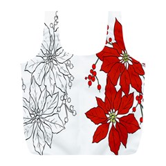 Poinsettia Flower Coloring Page Full Print Recycle Bags (l)  by Simbadda