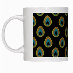 Peacock Inspired Background White Mugs by Simbadda