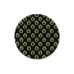 Peacock Inspired Background Magnet 3  (round) by Simbadda