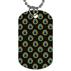 Peacock Inspired Background Dog Tag (one Side) by Simbadda