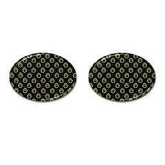 Peacock Inspired Background Cufflinks (oval) by Simbadda