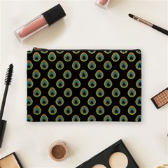 Peacock Inspired Background Cosmetic Bag (medium)  by Simbadda