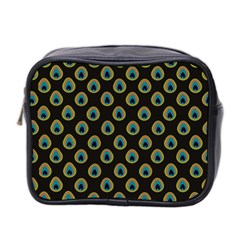 Peacock Inspired Background Mini Toiletries Bag 2-side by Simbadda